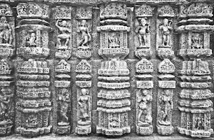 The walls of the Sun Temple in Orissa, India by Prabir Sen -  