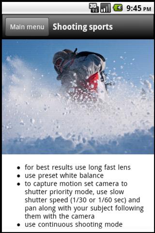 DSLR Camera - Photo Guide Screen 1