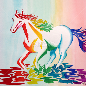 Galloping by Ingrid Anderson-Riley - Painting All Painting