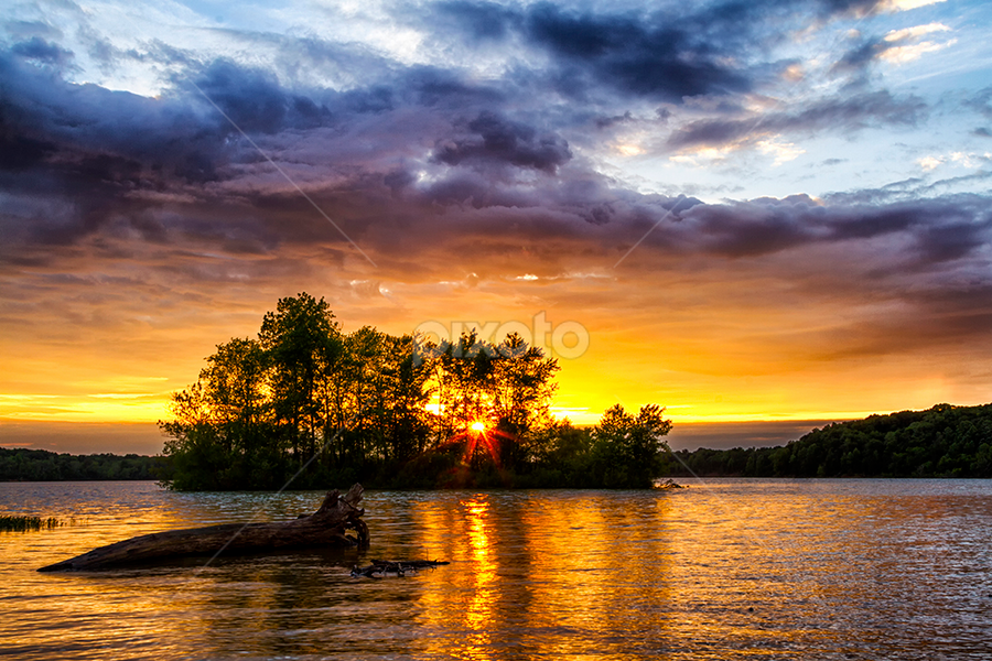 Sunset at Caesars Creek by Teresa Jack - Landscapes Sunsets & Sunrises