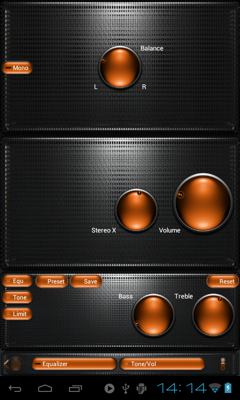 Poweramp skin TITAN ORANGEGRID Screen 3