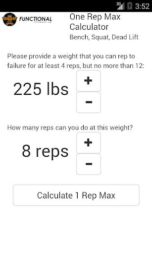 One Rep Max Calculator