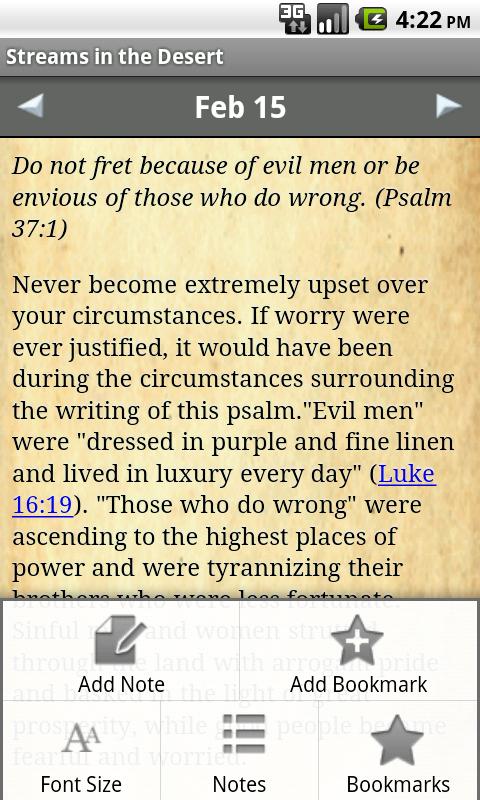 Streams in the Desert Devotion Screen 2