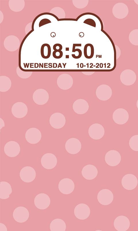 Cute Bear Clock Widget Screen 3