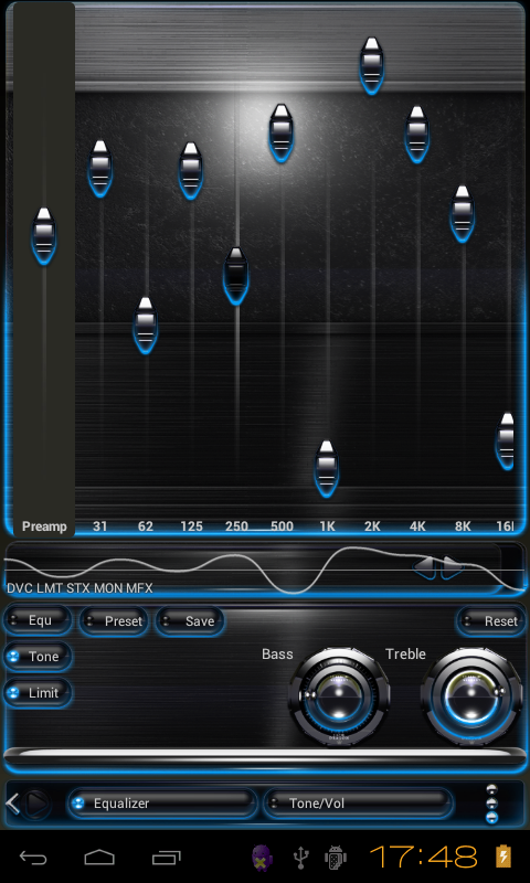 Poweramp skin Light Blue Glow Screen 2