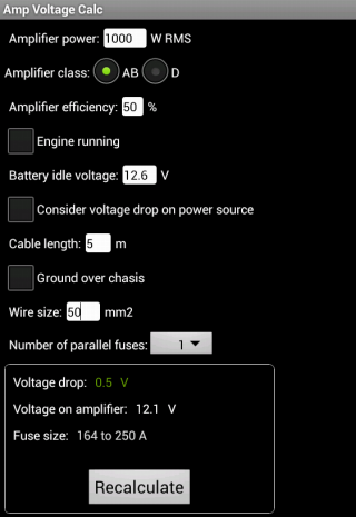 Amp Voltage Calc