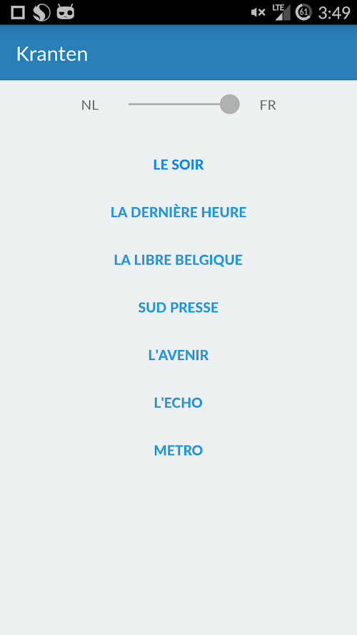 Android application Journaux Belges Pro screenshot