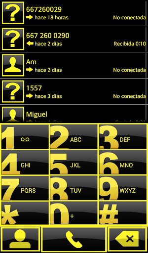 【免費個人化App】ExDialer Theme BIGBLACK Yellow-APP點子