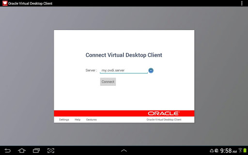 Oracle Virtual Desktop Client