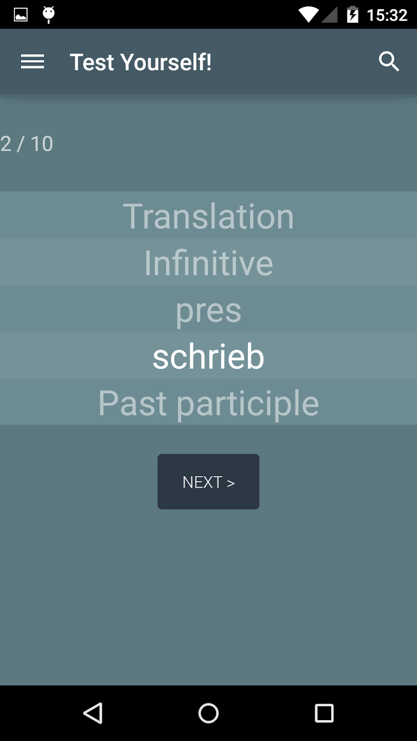 German Irregular Verbs Pro Screen 3