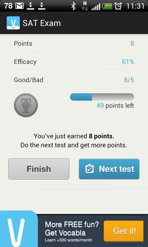 SAT Exam: Vocabulary Screen 3