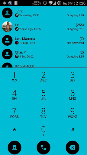 Dialer theme Flat Cyan