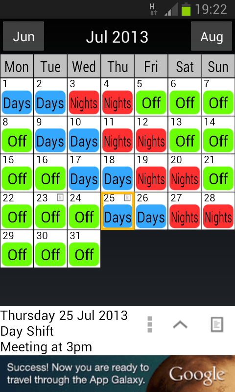 Shift Work Calendar - Android Apps on Google Play
