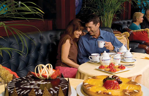 Travel on Oceania Regatta and enjoy a relaxing, intimate afternoon tea steps away from panoramic views.