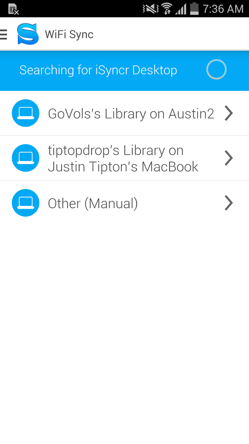 iSyncr for iTunes (legacy) Screen 3