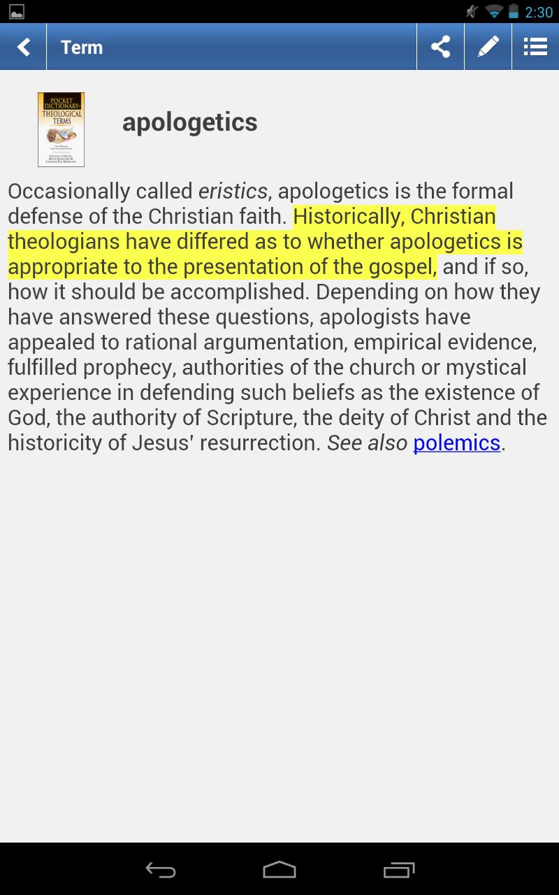 IVP Pocket Reference App Screen 3