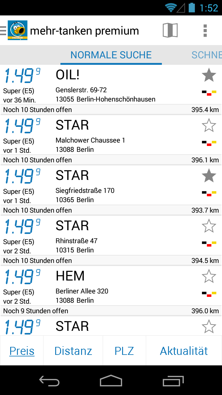 mehr-tanken premium Screen 1