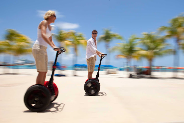 Segways are available for rental in Philipsburg, St. Maarten.