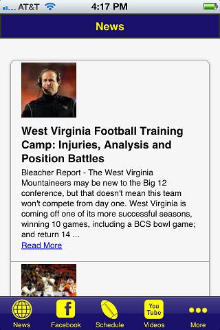 【免費運動App】West Virginia Football-APP點子