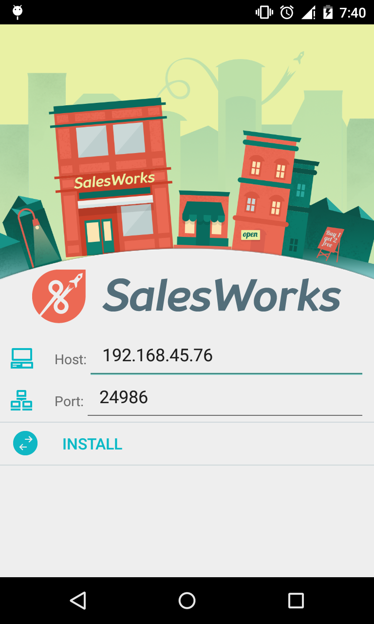 SalesWorks® Installer Screen 1