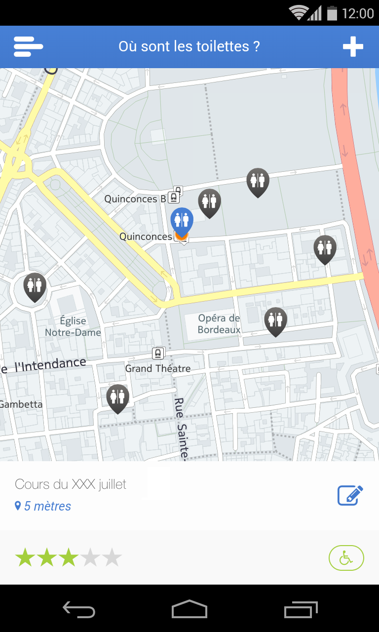 Android application Toilet Finder screenshort