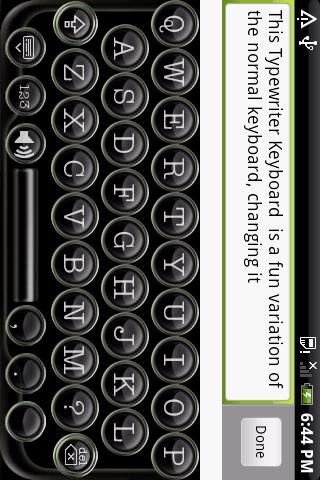 Android application Typewriter Keyboard screenshort