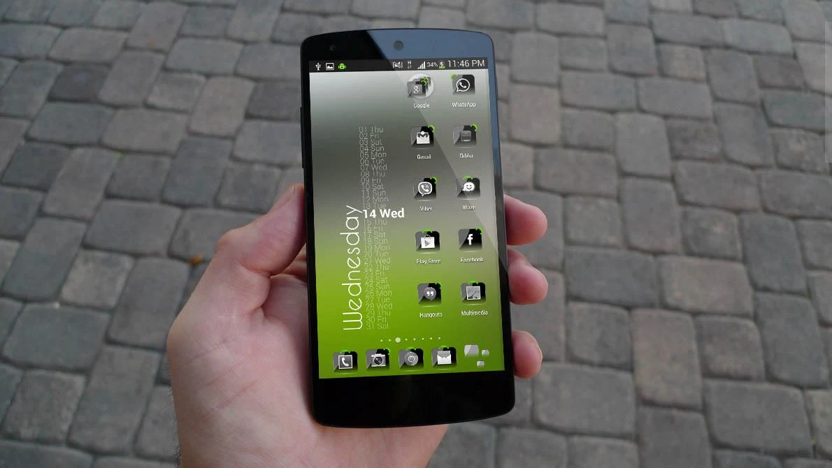 Theme Crystal Black Flat HD v13 APK