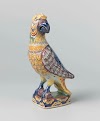 Papegaai van veelkleurig beschilderde faïence