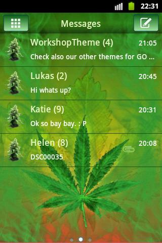 のテーマ雑草を GO SMS Theme WEED GANJ