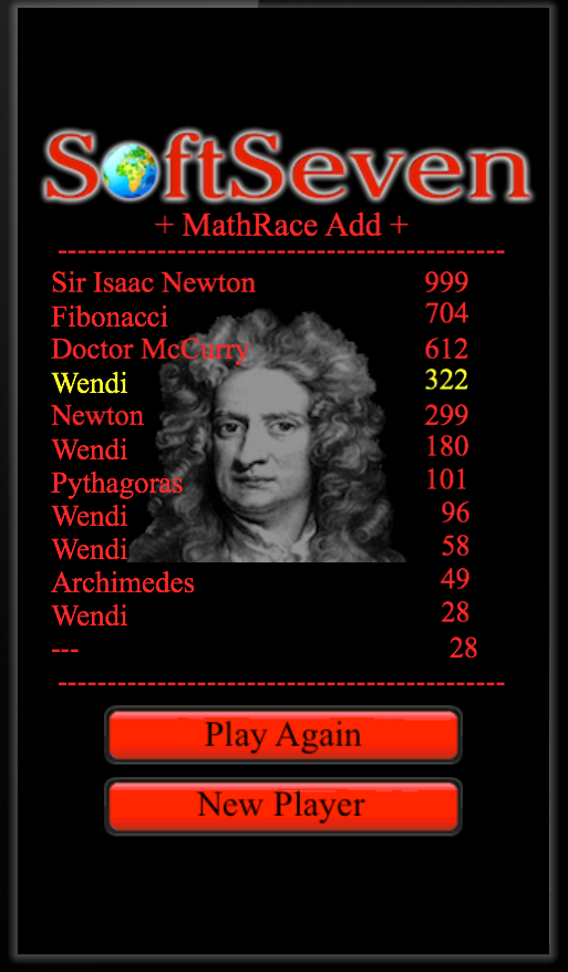 MathRace Plus Screen 2