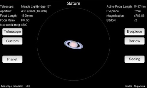 Android application Telescope Simulator screenshort