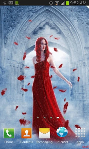 Lady In Red Live Wallpaper