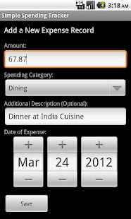 Simple Spending Tracker