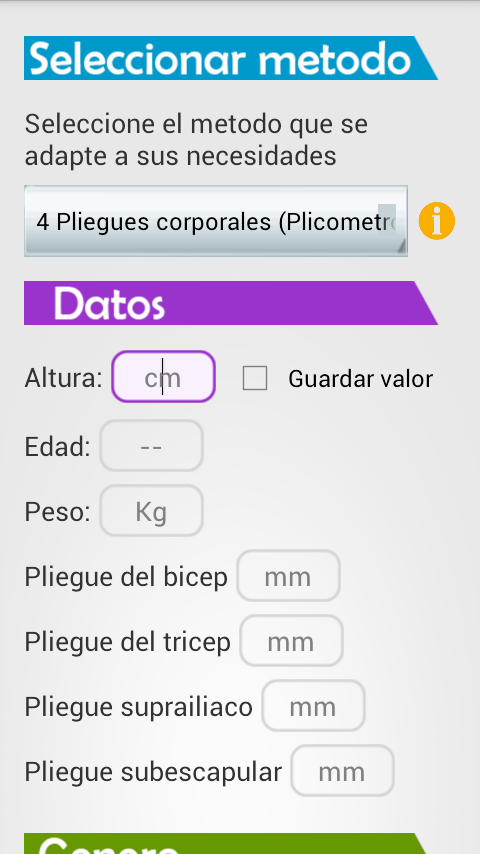 Android application Body fat calculator  Pro screenshort