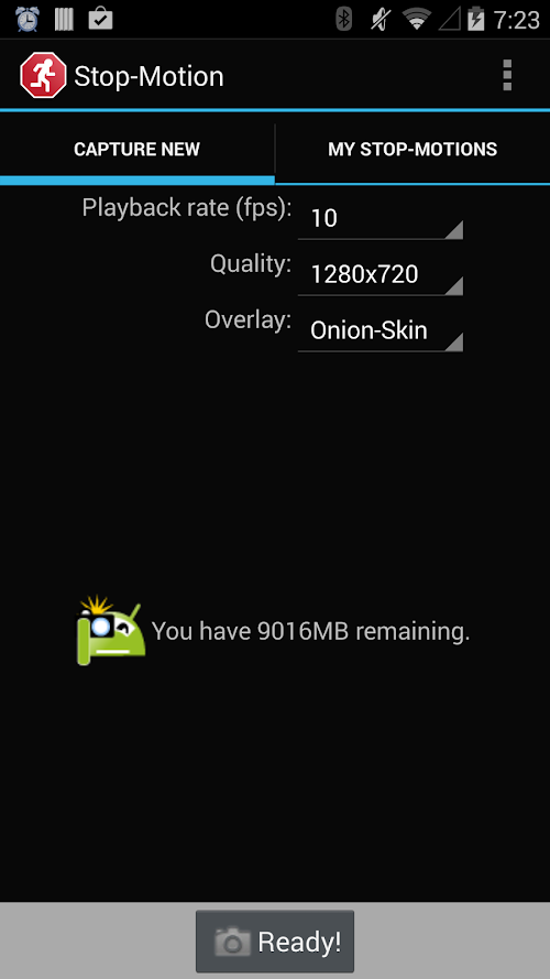 Android application Stop-Motion screenshort