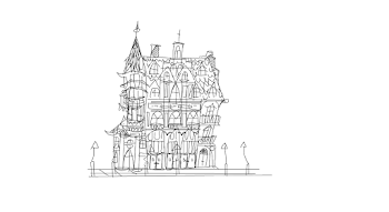 random sketchy city building