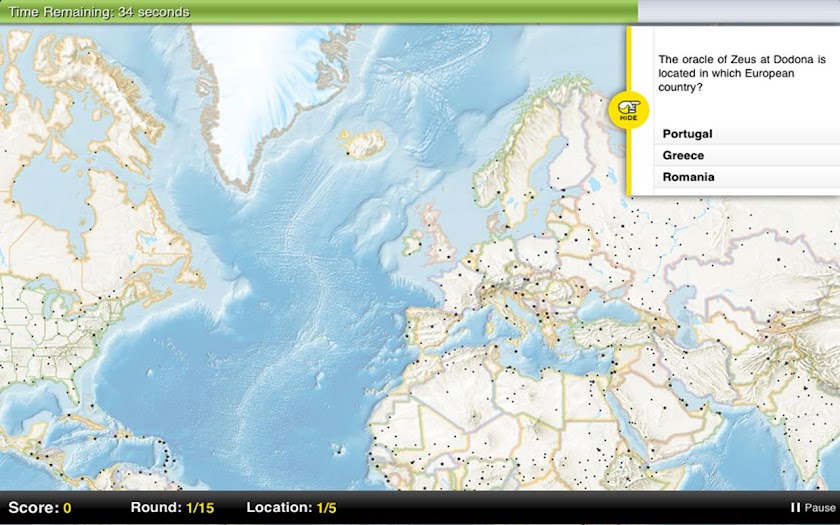 GeoBee Challenge Screen 2