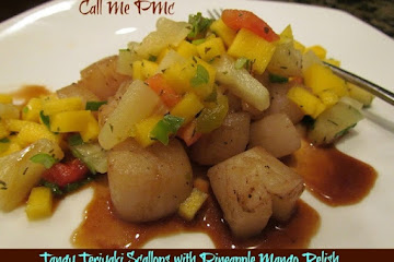 Tangy Teriyaki Scallops with Pineapple Mango Relish