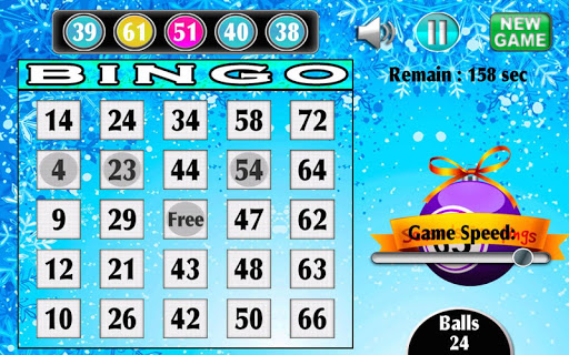 Christmas Bingo Snow Free Game