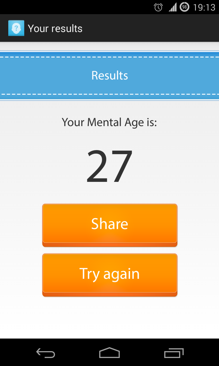 Mental Age Test Screen 3