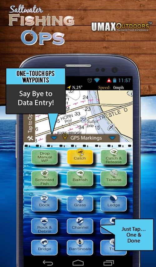 Android application Saltwater Fishing Ops Pro GPS screenshort