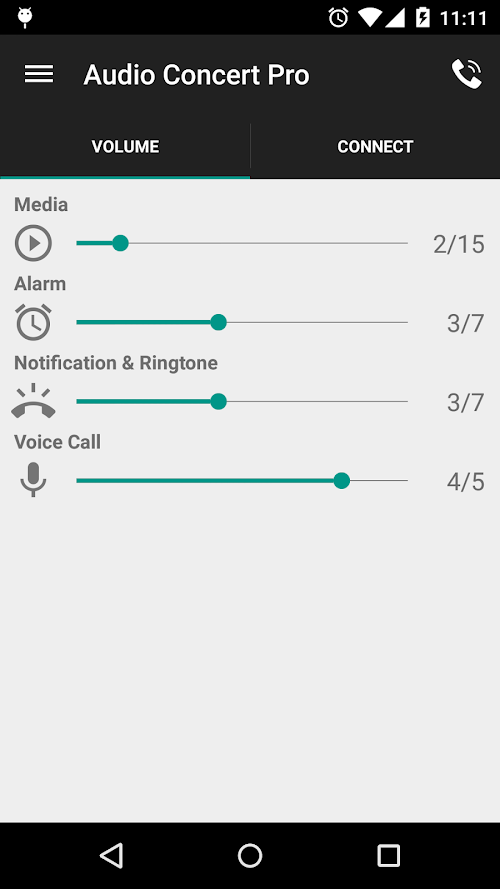 Android application Audio Concert Pro screenshort