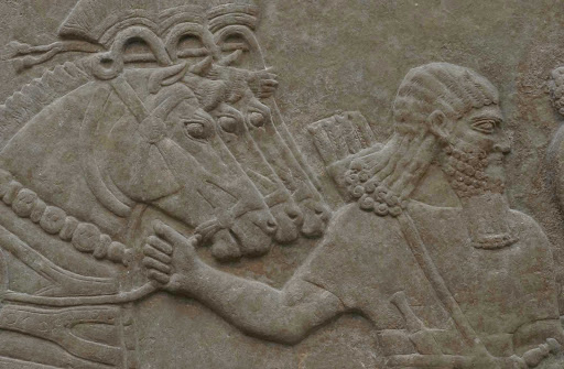 Nimrud Palace reliefs: Assyrian artwork from 9th century BC at the British Museum in London.