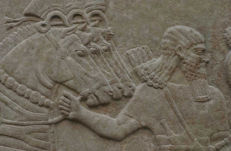 Nimrud Palace reliefs: Assyrian artwork from 9th century BC at the British Museum in London.