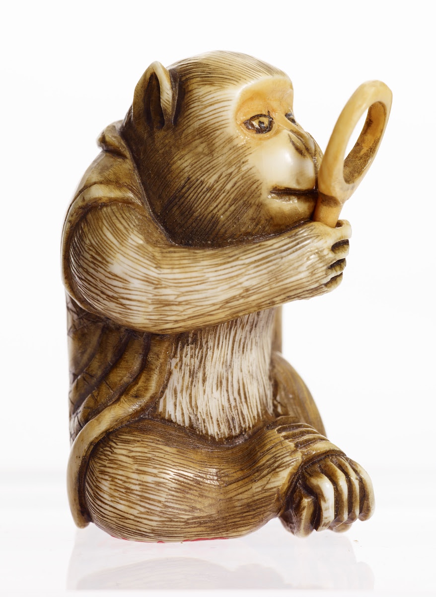 Monkey With Magnifying Glass 猿に虫眼鏡 Unknown 作者不詳 Japanese Google Arts Culture