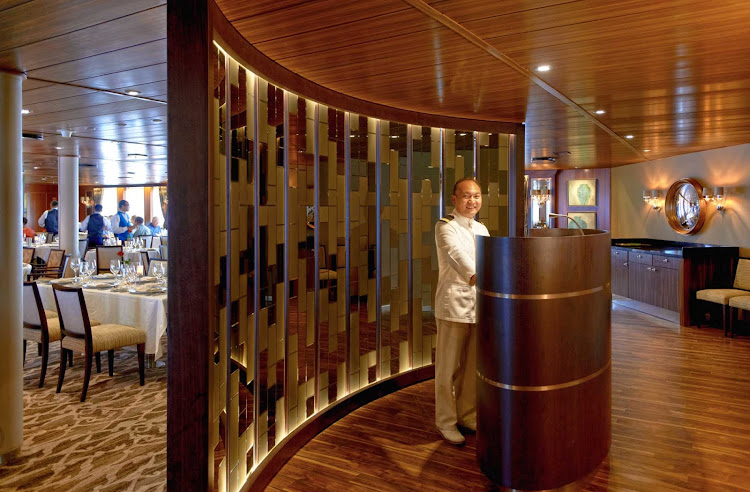 Experience fine dining at the Amphora Restaurant aboard the Wind Star.