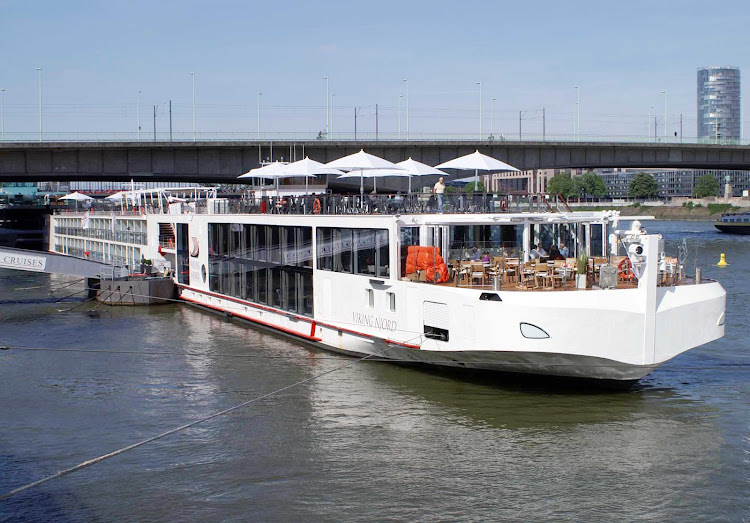 The river cruise ship Viking Njord in Cologne, Germany.