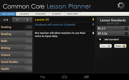 Common Core Lesson Planner