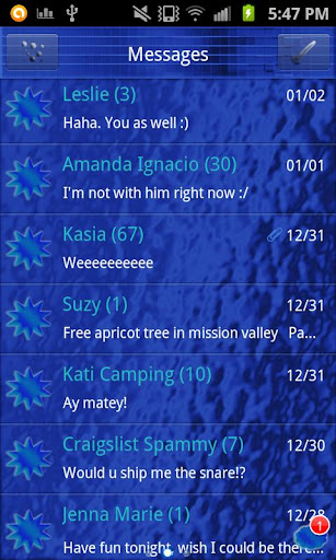 Blue Dream GO SMS Pro Theme