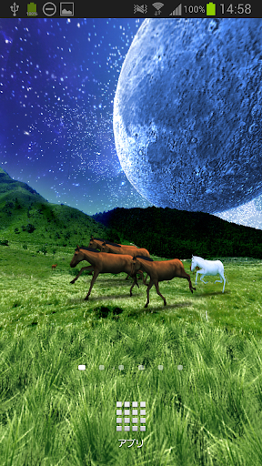 星屑の草原と馬